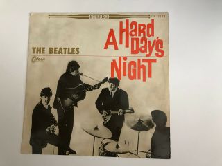 The Beatles Hard Days Night Japan Pressing Odeon Op7123 Stereo Red Vinyl Vg