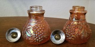 1960s Imperial GRAPE Marigold Carnival Glass Salt & Pepper Shakers 2