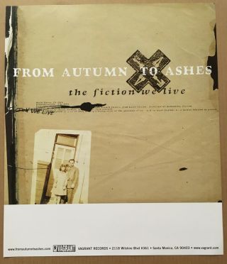 From Autumn To Ashes Rare 2003 Promo Poster For Fiction Cd 18x21 Never Displayed