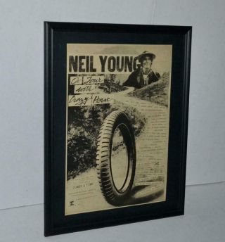 Neil Young 1978 On Tour With Crazy Horse Tour Dates Framed Promo Poster / Ad