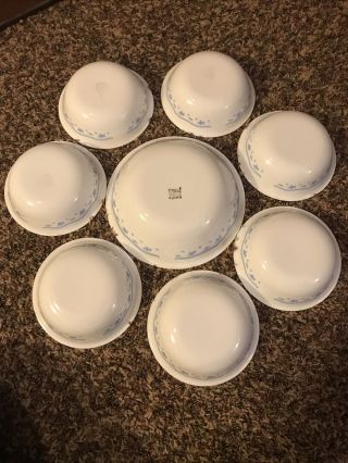 Corelle Corning Morning Blue Set Of 7 6 3/8 " Cereal Bowls And 8.  5 " Serving Bowl