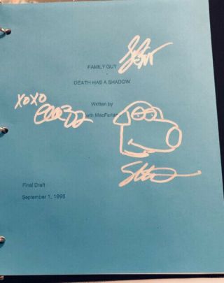 Family Guy Pilot (1st Episode) Studio Script Signed By Cast X 3 W/coa