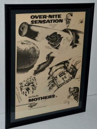 Frank Zappa 1973 Mothers Invention Overnite Sensation Promo Framed Poster / Ad