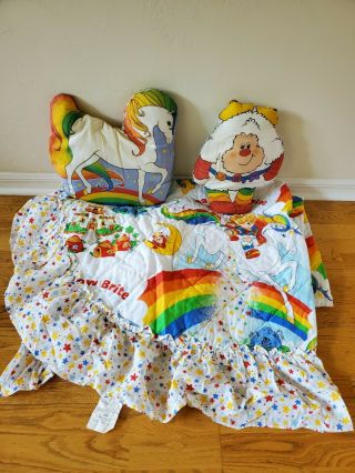 Rainbow Brite Twin Sheet Set,  Comforter & Twink Pillow.  Bonus Starlight Toy