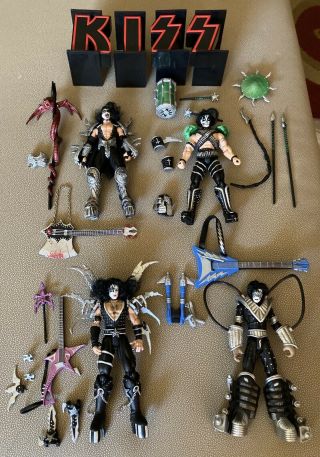 1997 Mcfarlane Toys Set Of 4 Kiss Ultra Action Figures Ace Frehley Paul Stanley