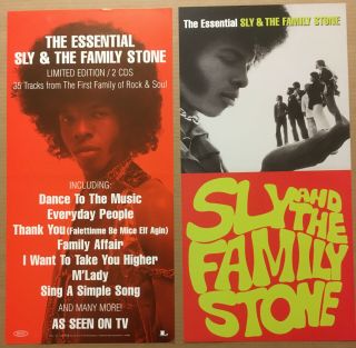 Sly And The Family Stone Rare Double Sided Promo Poster Flat For 2002 Cd 12x24