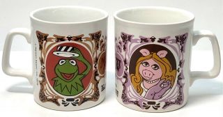 Vintage Kiln Craft Muppet Show Mugs 1978 - Miss Piggy And Kermit