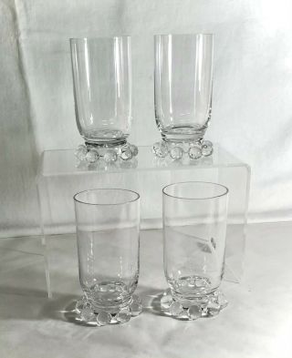 4 Imperial Crystal Candlewick 5 Oz.  Footed Juice Tumblers 400/19