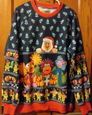 Adult Fraggle Rock Sublimated Ugly Christmas Sweater Size 3x Sweatshirt