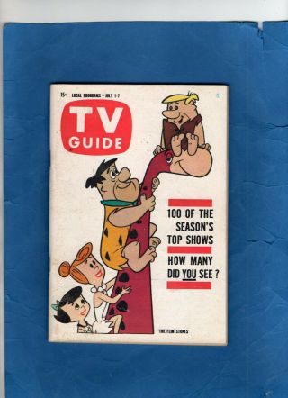 Vintage No Label 1961 The Flintstones 1st Tv Guide California Exmt
