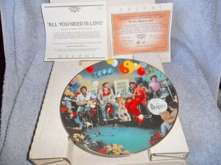 The Beatles All You Need Is Love Delphi Plate Ltd.  Edition Boxed And Certs
