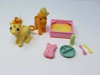 Mlp Vtg G1 My Little Pony Pretty Pals Baby Leafy,  Baby Lucky Leaf Accessories