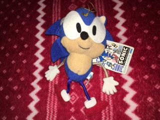 Official Segasonic 7” Stringy Sonic Plush Toy Doll Japan Ufo 1991 Sega