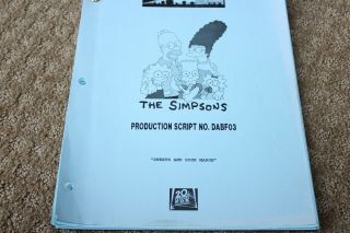 The Simpsons Rare Tv Series Show Script Episode Sweet And Sour Marge