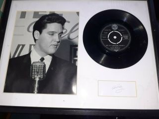 Elvis Presley Vinyl 45 Record Signed Framed Print