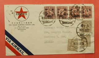 1948 China Overprint Caltex Shanghai Airmail To Canada