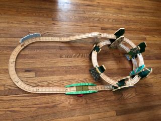 Thomas The Train Racing Down The Rails Wooden Railway Complete Track Set