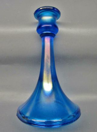 Northwood Trumpet 719 Celeste Blue Carnival Glass 6½ " Candle Holder 7044