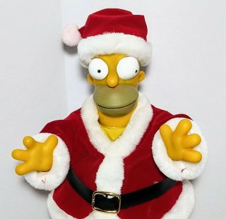 Vintage Homer Simpsons Large Talking and Dancing Santa Christmas Animated Gemmy 2
