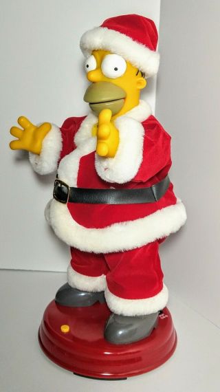 Vintage Homer Simpsons Large Talking and Dancing Santa Christmas Animated Gemmy 3
