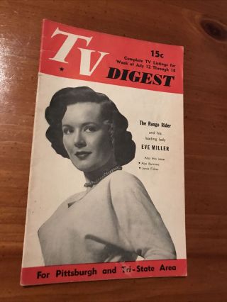 Tv Digest 7/12/52 Eve Miller The Range Rider Abe Burrows Janie Fisher 1 Of 30