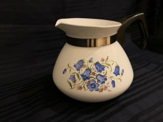 Rare Corning Ware Canterbury Blue Bells Flower 6 Cup Coffee,  Tea Pot Without Lid