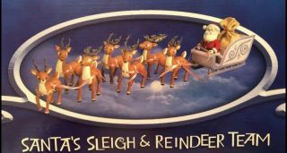 Rudolph The Red Nose Reindeer Santas Sleigh And Team Memory Lane
