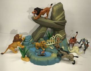 Vintage 1994 Disney The Lion King Pride Rock Playset W Scar Simba Zazu Figures