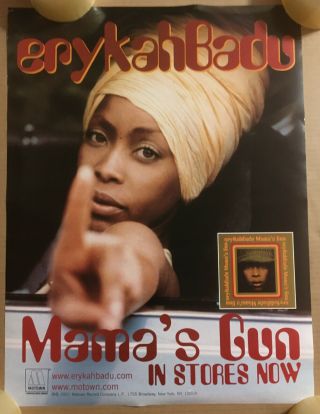 Erykah Badu Rare 2001 Promo Poster For Mama’s Gun Cd 18x24 Usa Never Displayed
