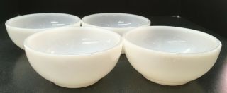 4 Anchor Hocking Fire King White Milk Glass Cereal Bowls - Old Stock