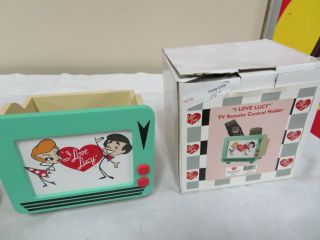 3 I LOVE LUCY KITCHEN ITEMS 4 COASTERS,  TV REMOTE CONTROL HOLDER,  SIGN NIB NOS 3