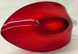 Duncan & Miller Pall Mall RUBY RED Elegant Art Glass Crystal Neck Dish SWAN BOWL 3