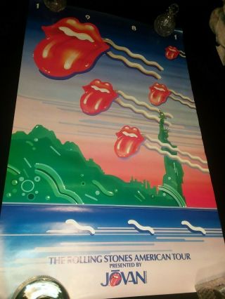 Vintage Rolling Stones Poster,  1981 American Tour,  Sponsored By Jovan,  Mick Keef