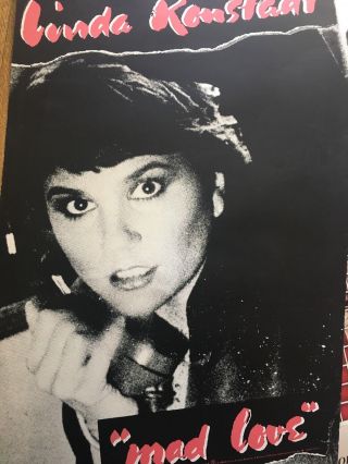 Linda Ronstadt Mad Love Authentic & Rare Promo Poster 1980