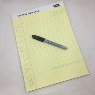 The Office Dunder Mifflin Paper Company - 1 Black Sharpie Pen - 1 Yellow Legal Pad