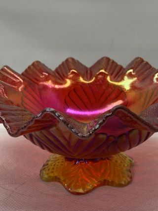 Fenton Art Glass Iridescent Cranberry Bowl 95th Anniversary