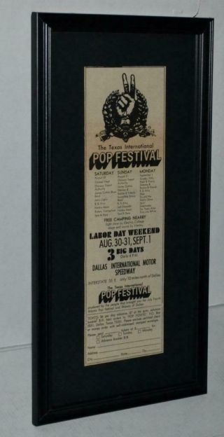 Led Zeppelin 1969 Janis Joplin Texas Pop Festival Concert Promotional Ad