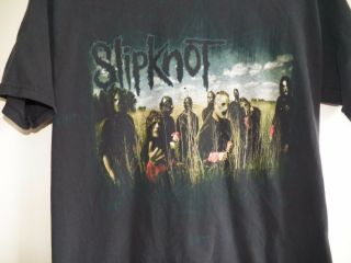 Vintage 1990s Slipknot Rock Concert Black Medium Heavy Metal Band Tour T - Shirt