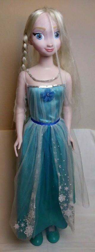 Frozen Queen Elsa 38 " Disney My Size Doll 3 Ft Jakks Pacific 2014 Shoes & Dress