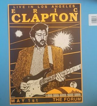 Rare - Eric Clapton 12x17 " Concert Poster Los Angeles Forum May 1,  1990