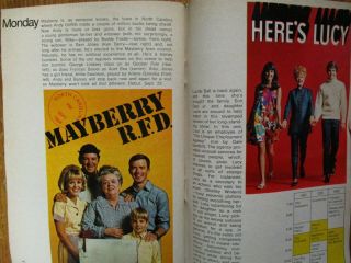 Sep - 1968 Tv Guide (mayberry Rfd/hawaii Five - O/adam 12/mod Squad/fall Preview/lucy