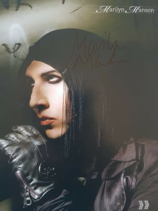 Hand Signed Marilyn Manson Autographed Poster - Rare Signature