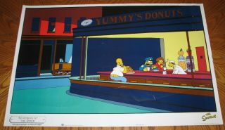 1998 Reinders Hr - 0146 The Simpsons Nighthogs At The Diner Hopper Poster 24 " X 37 "