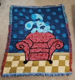 Vintage Blues Clues Tapestry Throw Blanket Kid 