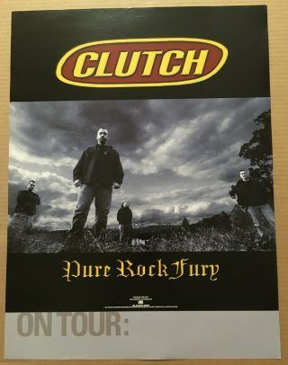 Clutch Ultra Rare 2001 Promo Tour Poster For Pure Cd Usa 18x24 Never Displayed