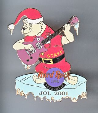 Hard Rock Cafe Pin: Reykjavik 2001 Staff Christmas Bear Le80