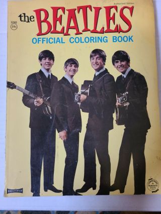 Vintage 1964 Authorized Edition The Beatles Official Coloring Book