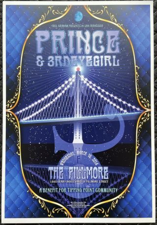 Rare Prince Poster 3/19/14 Fillmore Bill Graham Bgp F1256 Vintage Art Phish
