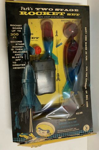 Vintage PARKS OUTER SPACE TWO STAGE ROCKET SET MIB 3