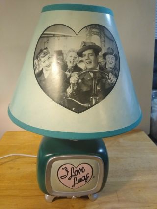Vintage,  " I Love Lucy " Television Tv Lamp By Vandor,  With I Love Lucy Shade